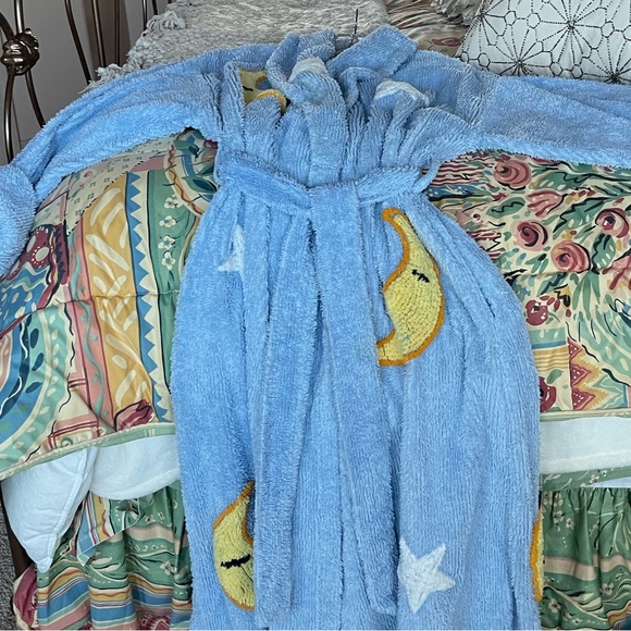 Canyon Group Vintage 90s Chenille Bathrobe Moon & Stars - Picture 3 of 6
